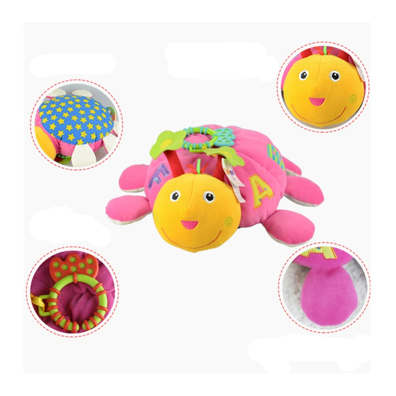 blue/pink Plush Turtle Tortoise Handbell Doll Bed Bell Toy Crib Hanging Toys Babies Developmental Educational Gift | Игрушки и хобби