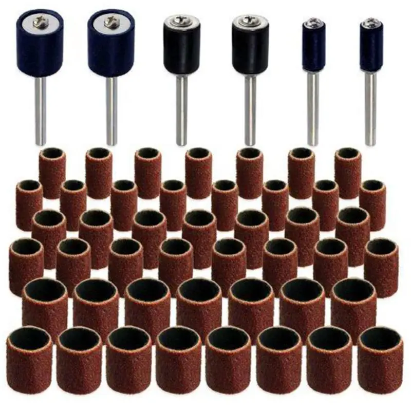 Jumbo 51pc Drum Sanding Kit - Fits Dremel Includes Rubber Mandrels 1/2 3/8 &amp 1/4 inch | Инструменты