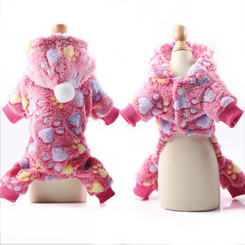 Бургундия Christmas Pet-Dog-Clothes Soft Fleece Dog Pajamas Warm Winter Cat Clothing Chihuahua Dogs Jumpsuit Puppy York Coat Hoodies 30 - Цвет: Бургундия