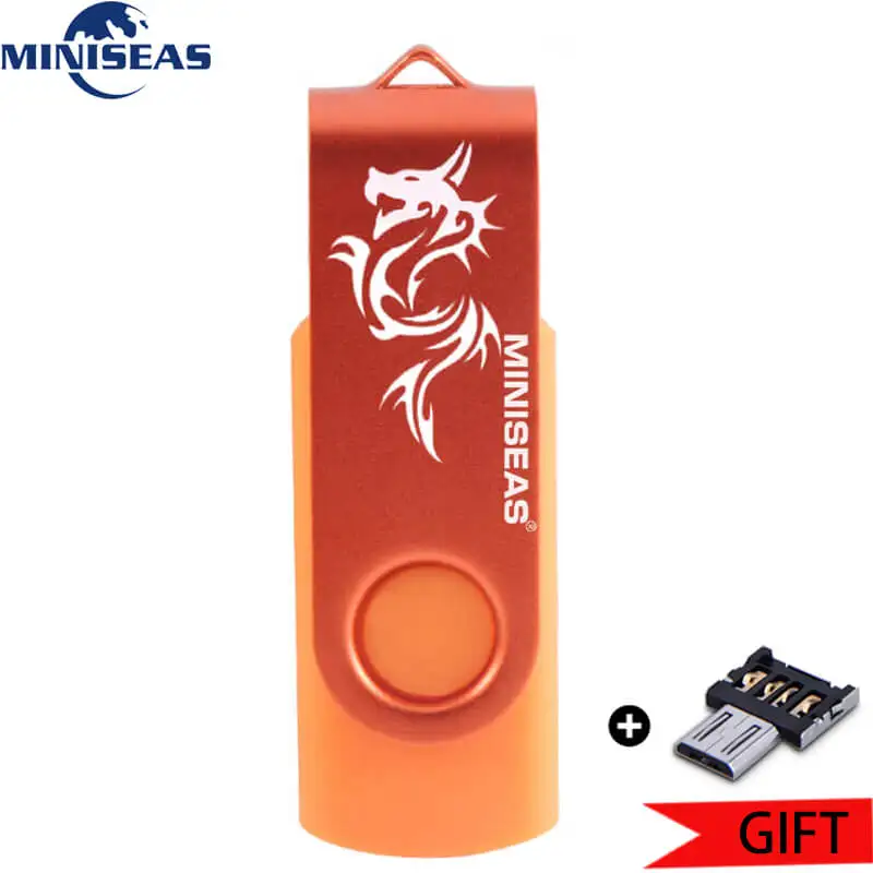 Usb флеш-накопитель Miniseas дракон мини высокое Скорость флеш-накопитель 4 ГБ 8 ГБ оперативной памяти, 16 Гб встроенной памяти cle Usb флеш-накопитель 2,0 флеш-накопитель 32 Гб 64 ГБ - Цвет: orange