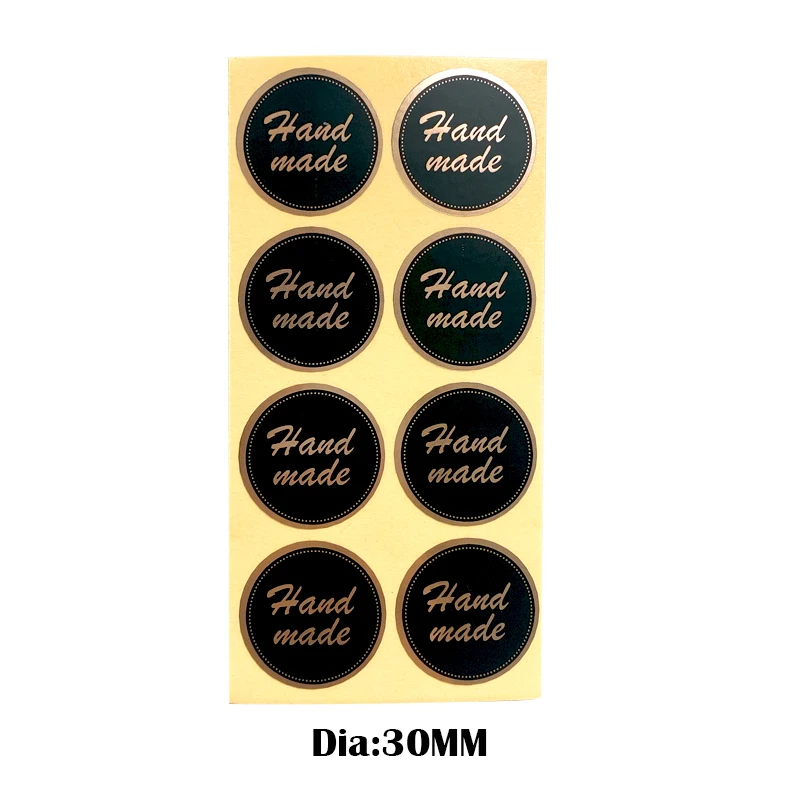 80 stück Bronzing Schwarz Hand gemacht Mit LIEBE abdichtung kennzeichnung Runde aufkleber Umschlag label aufkleber DIY 30mm – Detail 5