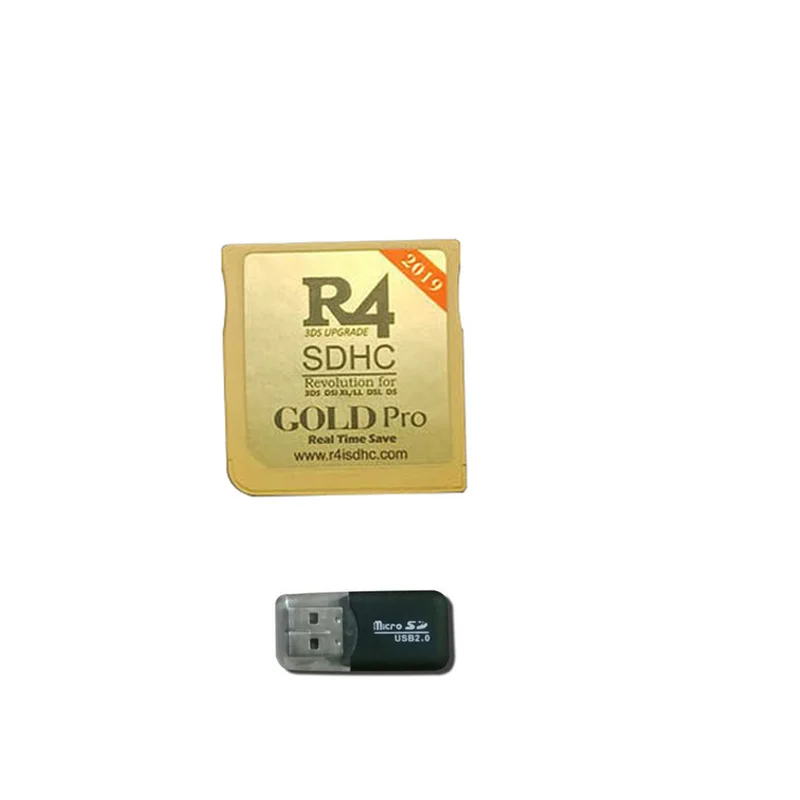 R4 -Gold Pro R4 SDHC USB адаптер с 16G устройство для чтения карт SD TF Gold Pro/белый/серебристый 3 цвета для kingd NDS/3DS/2DS/NDSL - Цвет: R4 -Gold Pro