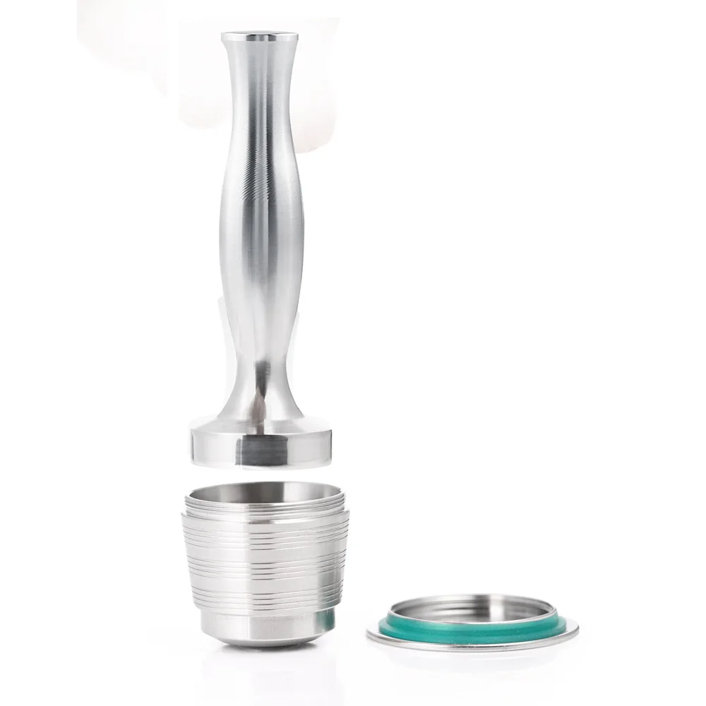 

Food grade 304 stainless steel coffee capsule cup hammer spoon brush set multifunctional environmental capsule filter