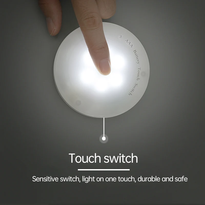 6led Nachttisch Lampen Nachtlicht Touch Lampe Batterie Powered Touch Schalter Kabinett Licht Fur Schlafzimmer Wohnzimmer Wc Led Nachtlichter Aliexpress