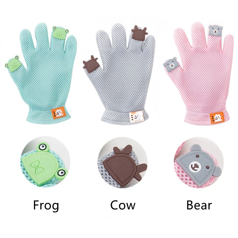 Cat Massager Dogs Grooming Glove Silicone Fabric Cats Brush Comb Shedding Hair Gloves Dogs Bath Cleaning Supplies Pet Combs 1pcs