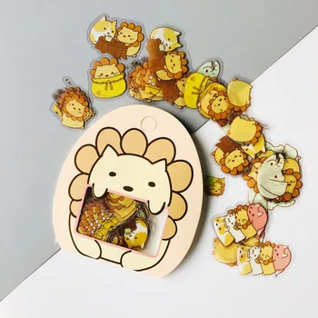 

50 pcs /Pack Cartoon Animals Lion PVC Decorative Sticker Dairy Album DIY Craft Sticker