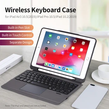 

Wireless Bluetooth Keyboard with Case Tablet Protective Case with Touch Pad for iPad Air3 10.5(2019/iPad Pro 10.5/iPad 10.2(2019