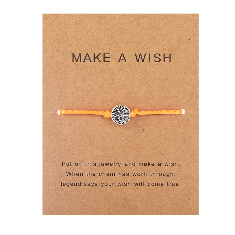 Wish Card браслет из черепахи дерево жизни в сердце для влюбленных красная веревка