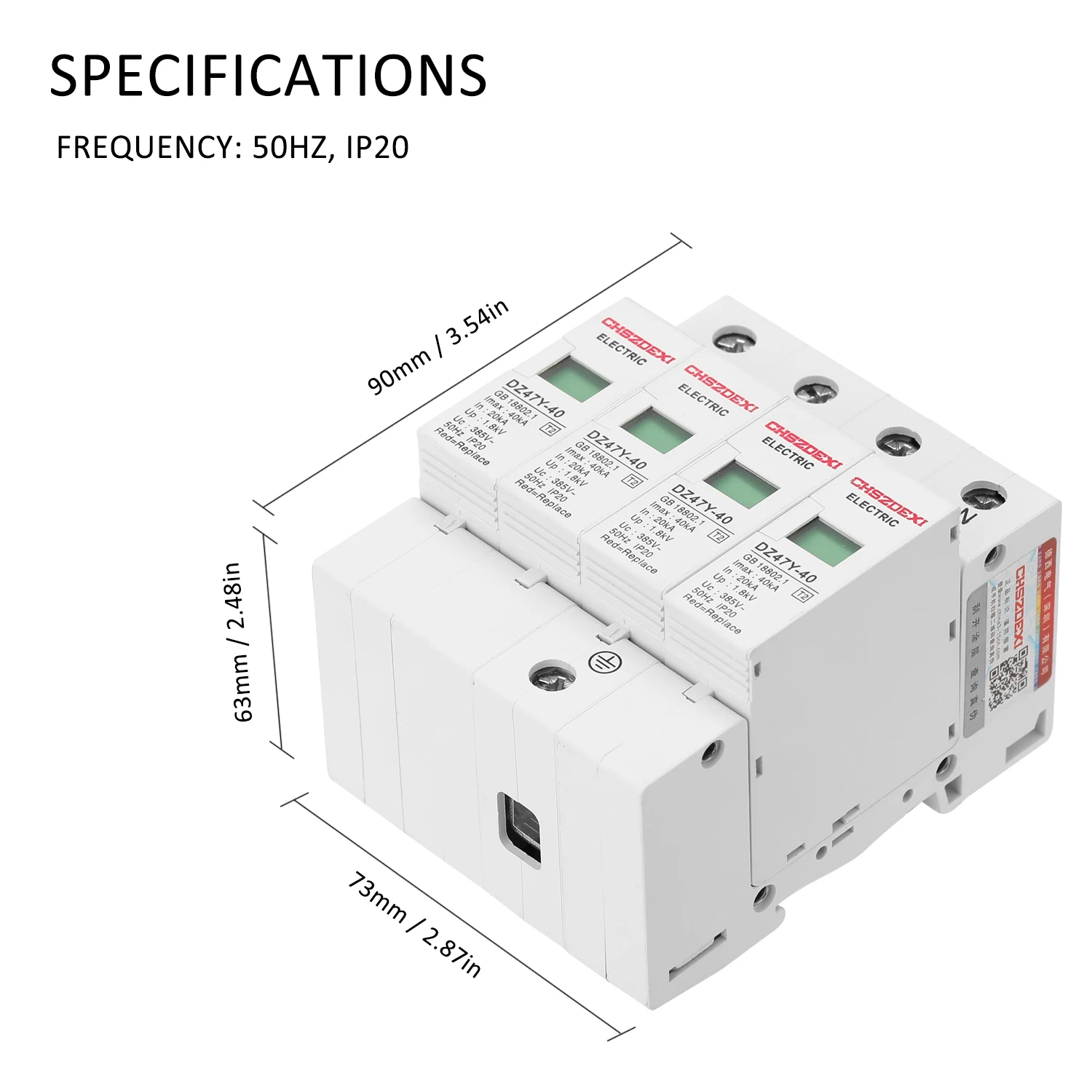 DZ47Y-40KA для домашнего использования 385 в SPD Защита от перенапряжения защитное Низковольтное устройство 4P защитное устройство