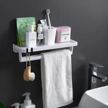 

Bathroom Shelf Plastic Bathroom Organizer and Storage Strong Adhesive Wall Storage Rack Shelf kitchen Storage Rack Accessories