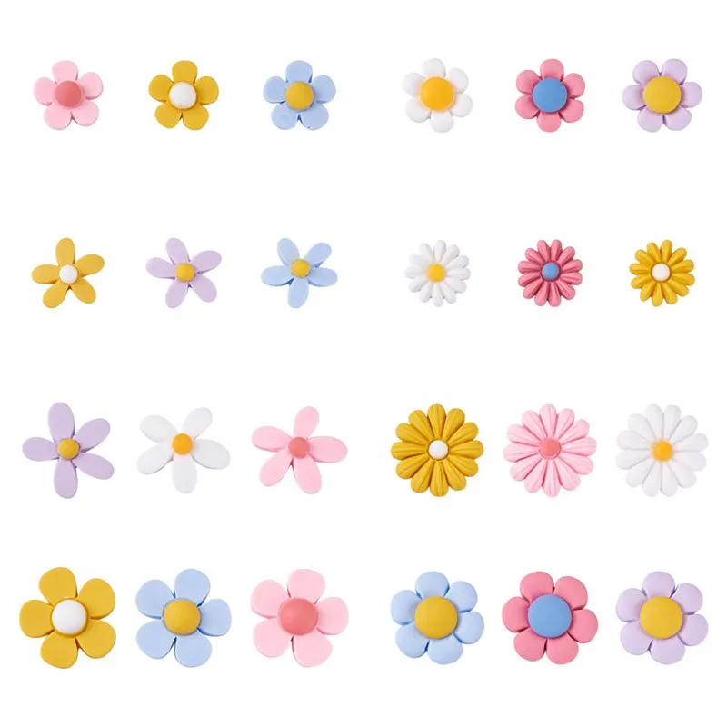 

240pcs Flower Resin Cabochons Colorful Cute for Jewelry Making Bracelet Phone Case Decoration DIY Supplies