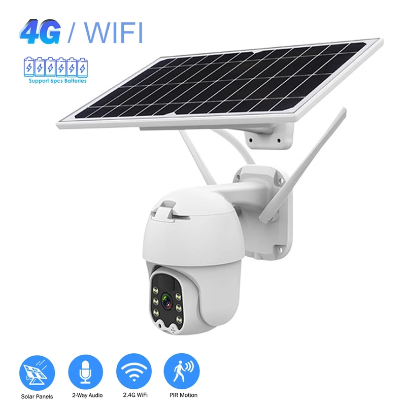 XVIM 4G SIM Card 1080P 2MP IP PIR Camera WIFI 8W Solar Panel Battery Security Camera Outdoor PTZ CCTV Smart Security Camera