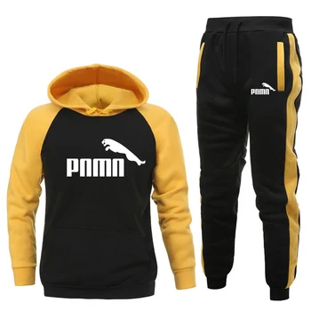

Casual Tracksuit Men 2 Pieces Sets Hooded Sweatshirts Spring Men's Clothes Pullover Hoodies Pants Suit Ropa Hombre Plus Size