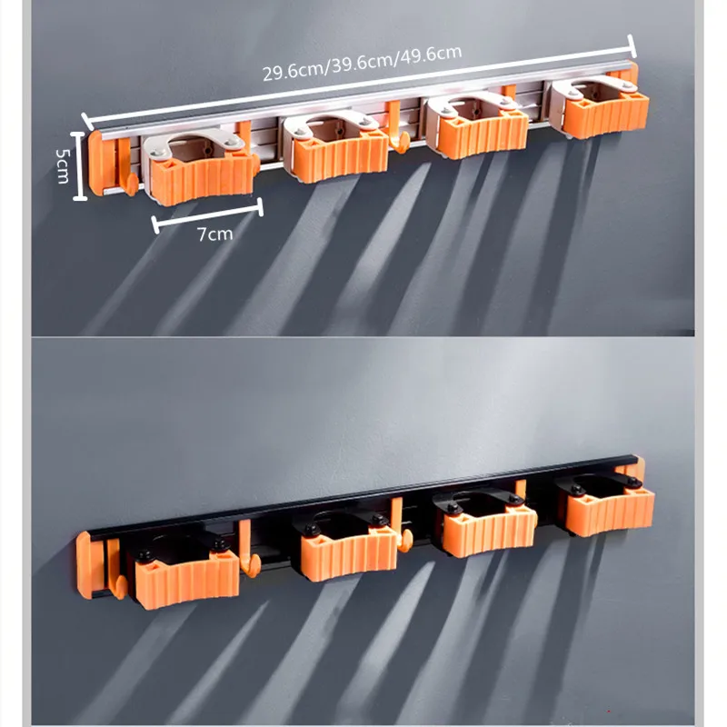 LIUYUE зажим для швабры Оранжевый Алюминий ванная комната настенный зажим для швабры метла полотенце крючок стойка балкон метла вешалка сад стеллаж для хранения
