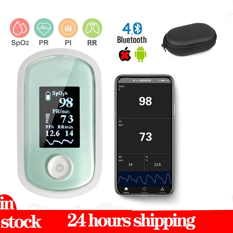 Пальчиковый Пульсоксиметр Android Bluetooth пальцевой оксиметр OLED Oximetro SPO2 PR PI RR