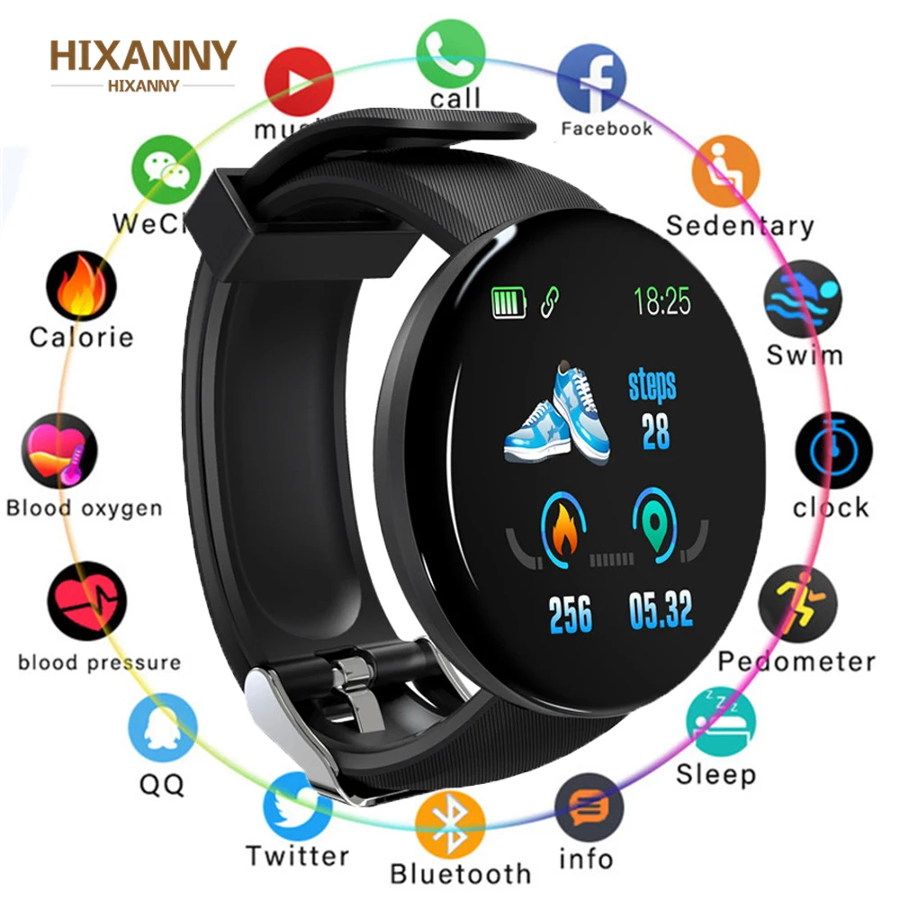 

D18 Smart Watch Sleep Tracker Heart Rate Tracke Smart Watch Men Women Blood Pressure Sport Smartwatch Blood Oxygen Sports Watch