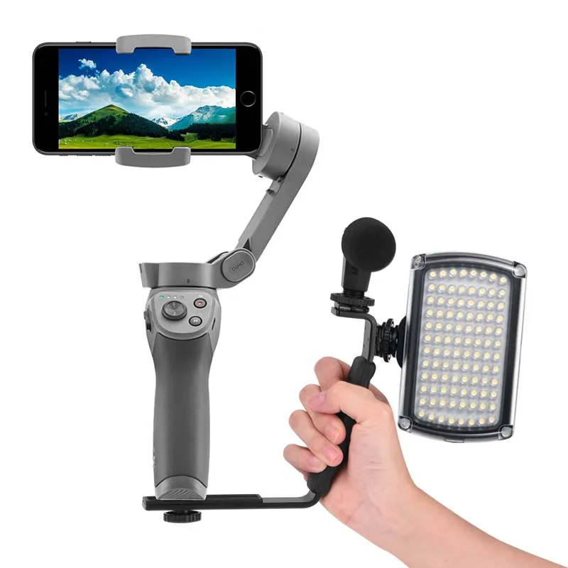 Стабилизатор видеосигнала Vlog со светодиодсветильник кой для DJI OM 4 OSMO Mobile 2 3 Zhiyun