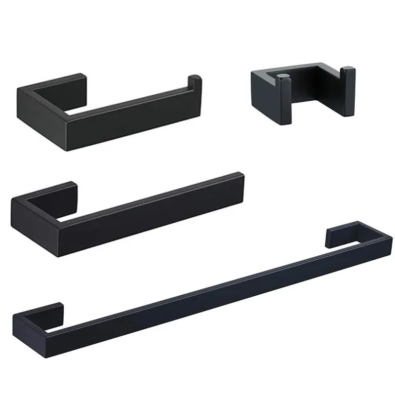 

304 Stainless Steel Towel Rack Set Bathroom Accessories Clothes Hook Paper Ring for Hardware