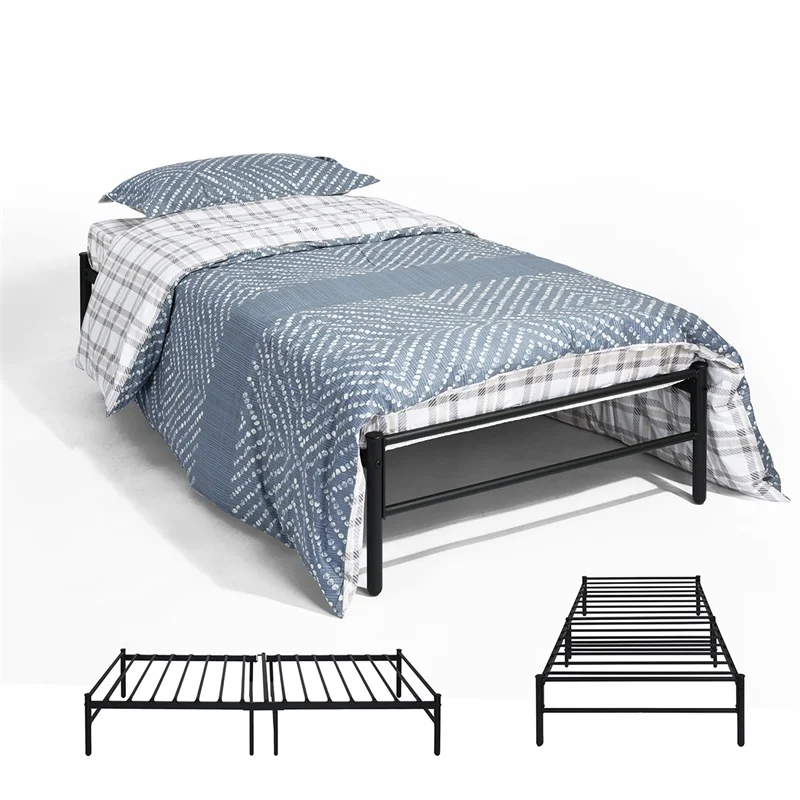 Reusachtig vermogen Ultieme Eenpersoonsbed Frame Metalen Bed Base Draagbare Met Solide Metalen  Onderschuifbed Bed Voor Appartement Slaapkamer Kamer Kids Volwassenen,  wit/Zwart| | - AliExpress