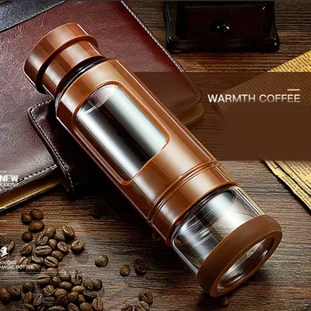 

Double-layer Portable Outdoor Sports Tea Glass Heat-resistant Tea Water Separation Cup Dual-use Cup MU8669