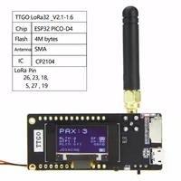 Ttgo LoRa32 V2.1 Bluetooth Wifi Draadloze Module 433/868/915Mhz ESP32 0.96 Inch Modules Sma IP5306