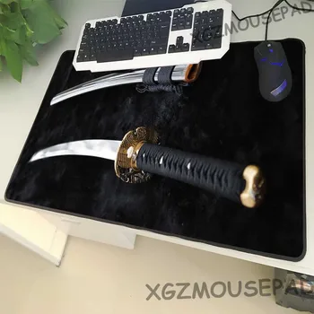 

XGZ Promotional Large Size Mouse Pad Black Lock Edge Japanese Samurai Pattern Table Mat Speed Type for The Csgo Gaming Player
