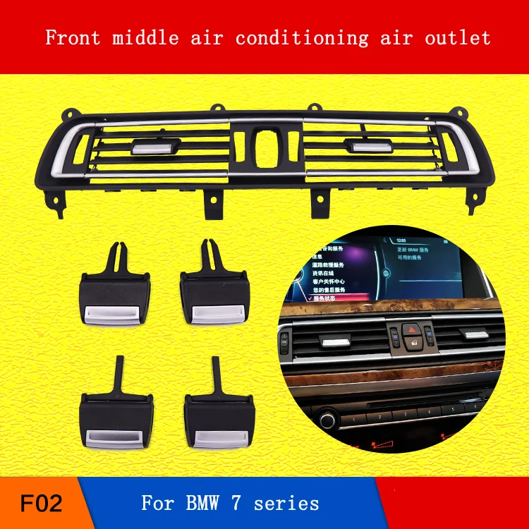 Front Center Air Outlet Vent Dash Panel Grille Cover Middle air conditioning outlet for BMW 7 series F02 2008-2015