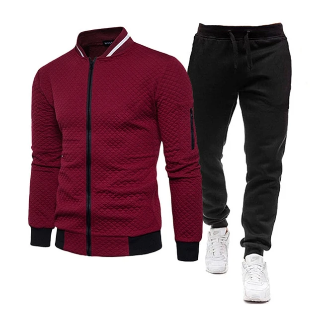 Ensemble de survêtement deux pièces pour hommes, vêtements de sport pour hommes, vêtements de sport, vêtements de jogging à blocs tournants, tenues de mode, vêtements de sport imbibés, automne, hiver 1
