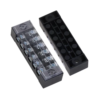 

4Pcs 600V 15A 6 Positions Barrier Strip Terminal Block Wire connector TB-1506