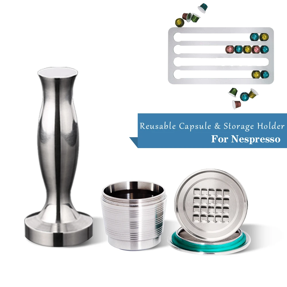 Nespresso многоразовые кофейные капсулы 4 шт./компл. из нержавеющей стали кофе тампер