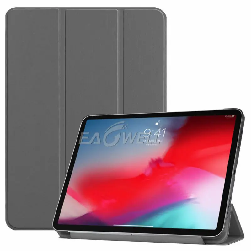 Gray Кожаный смарт-чехол для iPad Pro 12,9, трехскладной противоударный защитный чехол для iPad Pro 12,9 - Цвет: Gray