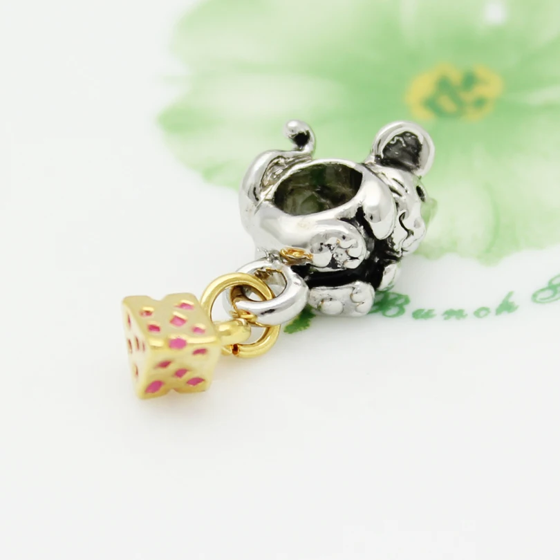 Бесплатная доставка Очаровательная мышь с китайскими золотыми бусинами