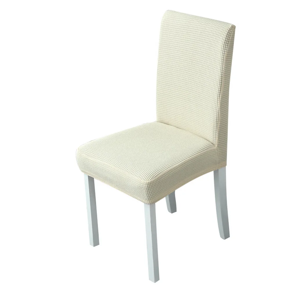 1/2/4 шт. сплошной Цвет чехол для кресла спандекс флисовые плотные эластичные чехлов чехлы на стулья для Обеденная для свадьбы или торжественного случая - Цвет: A-Creamy-white
