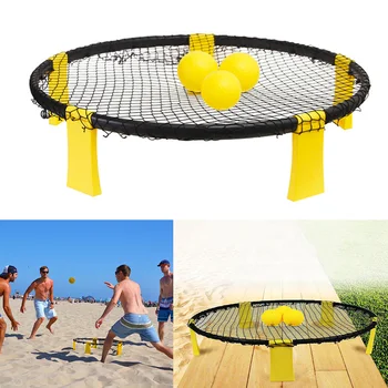 

Portable Lawn Outdoor Playground Add Spin Fitness Playing Net Volleyballs Kit Round Kids Children Home Party Supplies Sand Beach