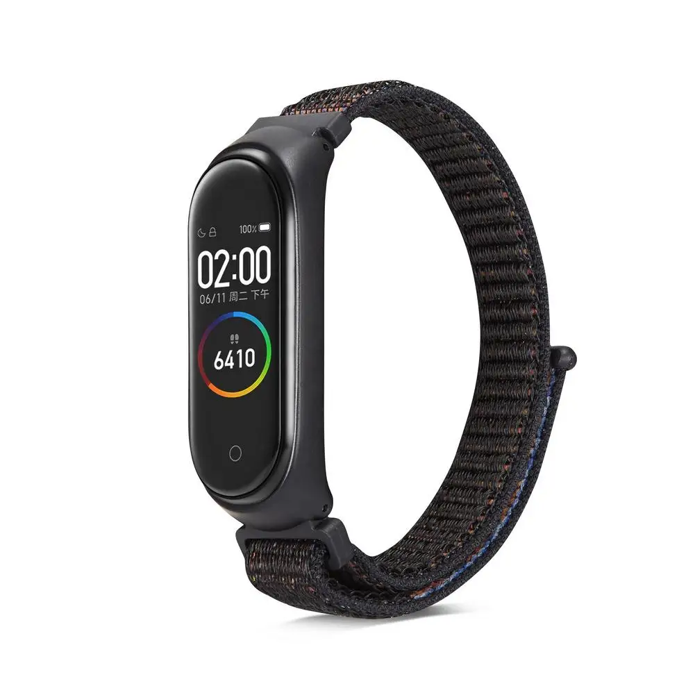 Нейлоновый ремешок для mi Band 4/3 наручный ремешок на замену ремешок для Xiaomi mi ремешок 4/3 Ремешок Браслет mi Band 4/3 браслет - Цвет ремешка: Black Blue