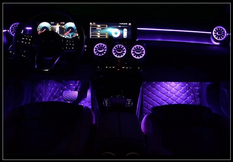 Для C/E/GLC класса W205 W213 X253 светодиодный турбинный вентиляционный светодиодный светильник для кондиционера синхронизированный светильник для окружающей среды декоративный светильник i