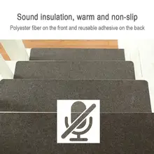 15 Piece Set Sound Dampening,Protection - Light Grey 54x16x4cm GOTOTOP Stair Tread Mats Self-Adhesive Stair Mats Non-slip Durable