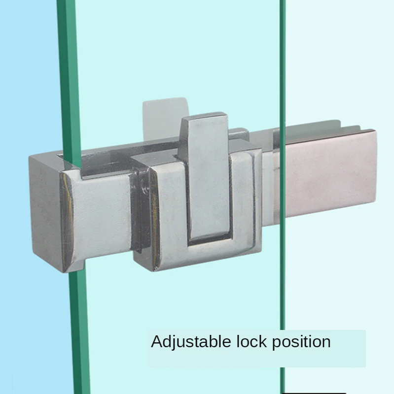 Bathroom Glass Door Lock Latch Lock U-Shaped Glass Door Shower Room Sliding Gate Limiting Device Latch Catch