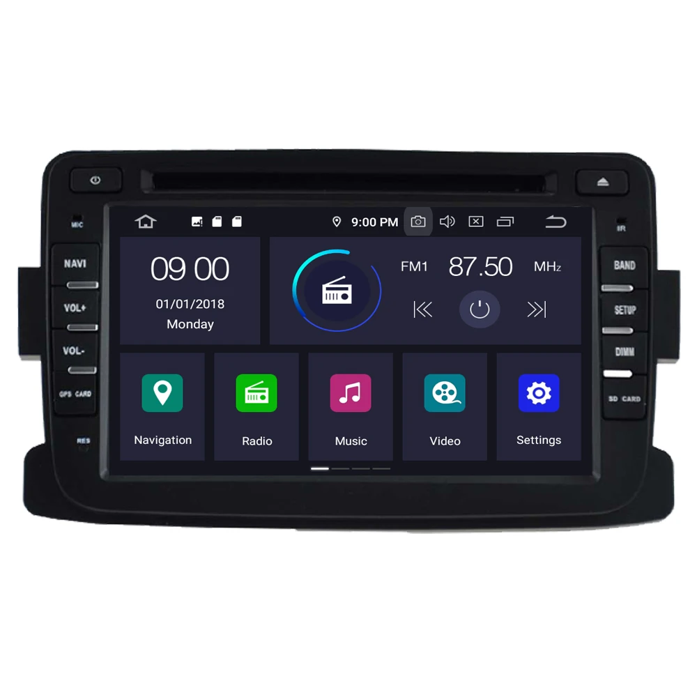 Excellent RoverOne For Renault Duster Logan Dacia Dokker Android 9.0 4G+64G Autoradio Bluetooth GPS DVD Stereo Media Multimedia System 1