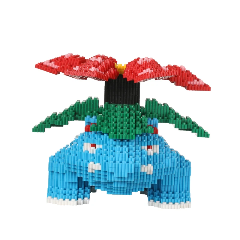 DUZ 8666 аниме Venusaur лягушка Pocket Monster Animal 3D модель DIY Мини строительные блоки кирпичи игрушки для детей 18 см высотой без коробки