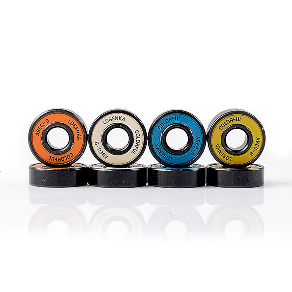 Pack of 8 Premium Skateboard Bearings Pro Longboard Bearings 608 ABEC Skateboard Trucks Wheels Bearings