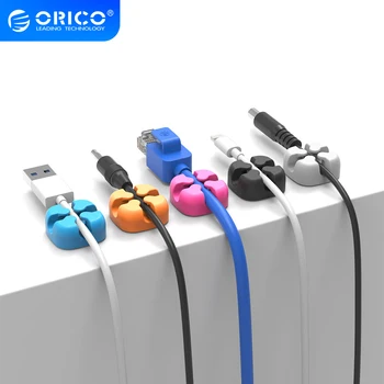 

ORICO CBSX Cable Winder Silicone Cable Organizer USB Cable Management Clips Cable Holder For Mouse Headphone Earphone