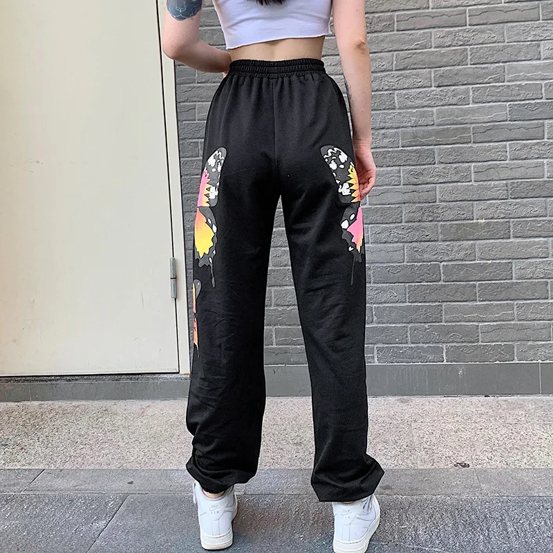 Костюм женский летний с принтом бабочки Повседневная Спортивная Одежда для