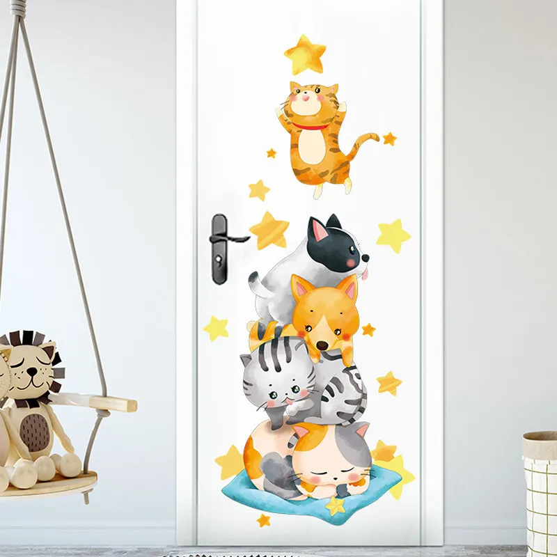 

ZOLLOR cute Door stickers wall stickers creative children's room decoration wardrobe stickers wall stickers cartoon wallpapers