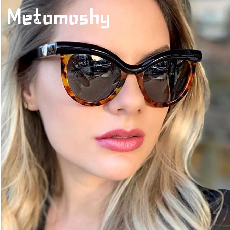 

Cat Eye Sunglasses Women Luxury Brand Designer Vintage Cat Eye Sunglasses Female Semi-Rimless Frame Sun Glasses Oculos Feminino