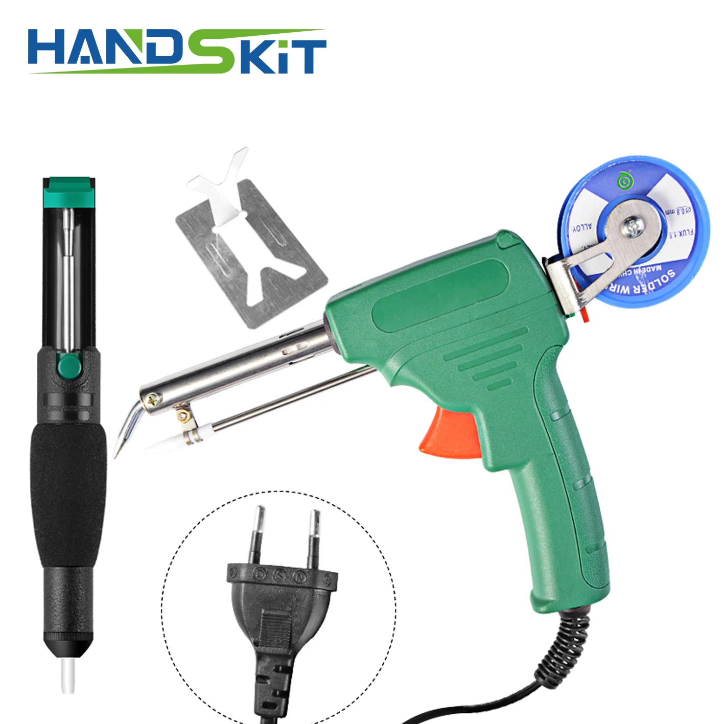 Handskit 220V 60W EU Automatic Electric Tin Soldering Iron Gun Desoldering Pump Welding Tool