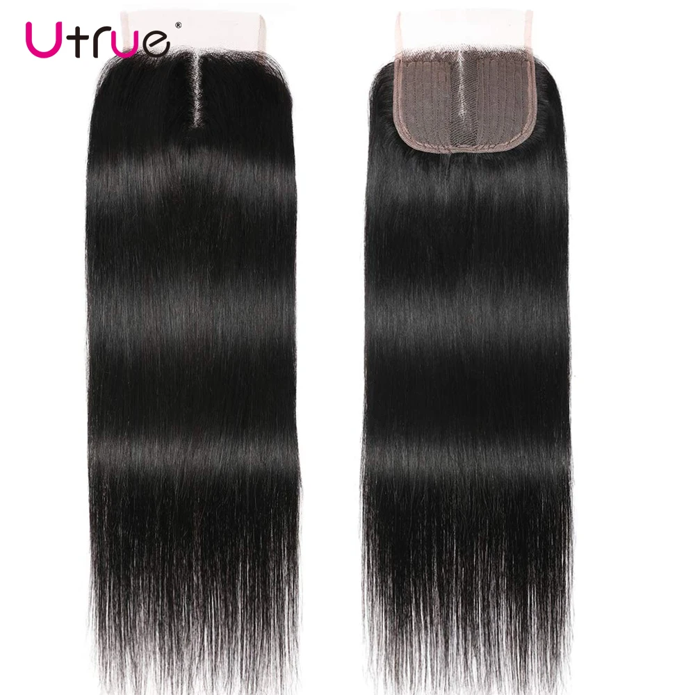 Straight Human Hair Closure Remy Middle Part T Lace Closures Only 4x4 Closure Human Hair