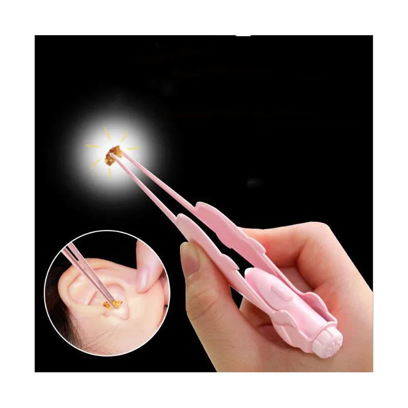 LED Baby Cleaning Tweezers Light Ear Spoon Dice Digging Artifact With