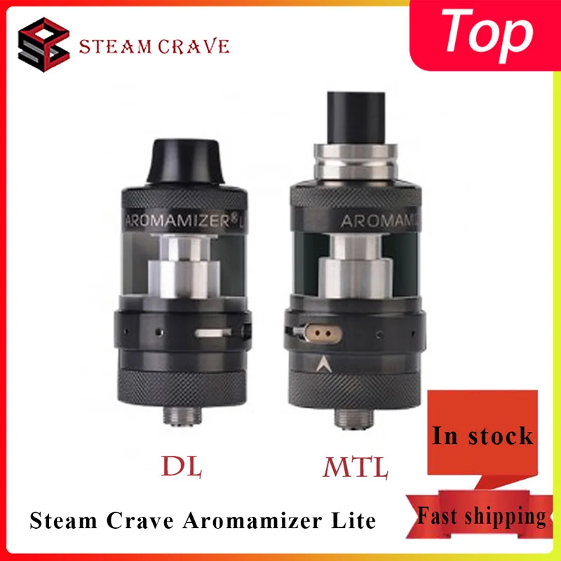 

In stock Steam Crave Aromamizer Lite RTA V1.5 23mm single coil &3.5ml/ 4.5ml atomizer MTL vaping RTA fit 510 Thread vape box mod