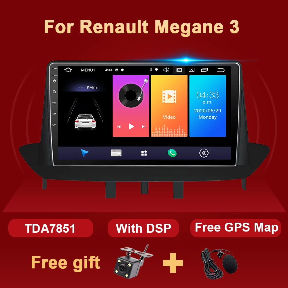 2 Din Android Car Radio For Renault Megane 3 Fluence Multimedia Video Player Stereo Audio 9'' HD Screen 4G 64GB GPS Navigation